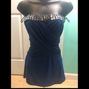 Pretty Blue Top with Crystals from Body Central